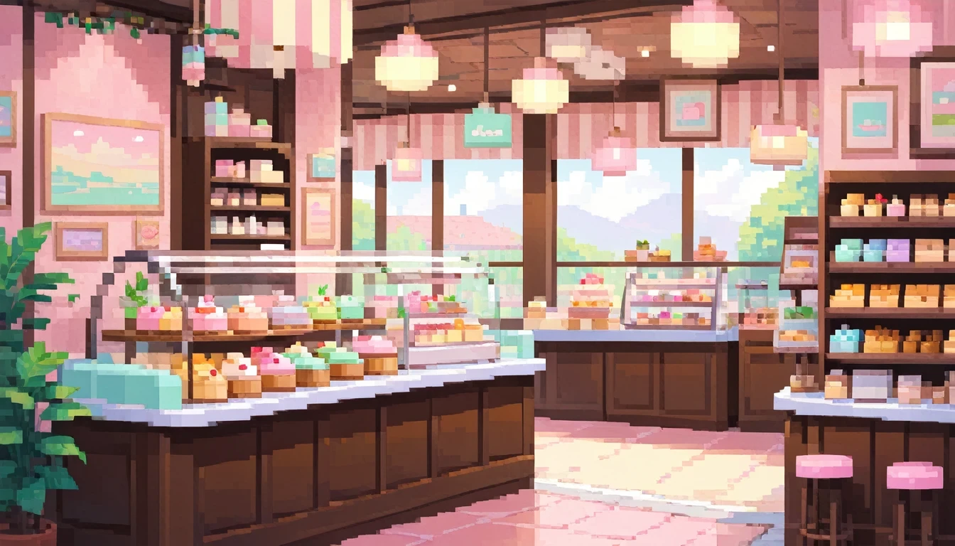 Lofi Cozy Dessert shop , pastel ,mini