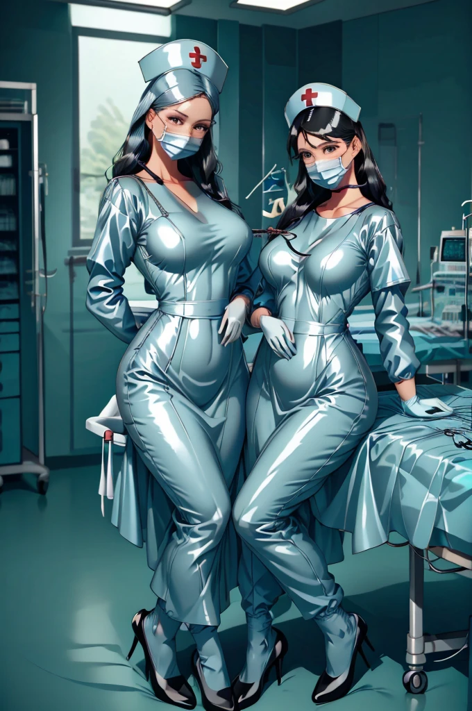 nurse uniform,hospital, latex nurse suit,nurses,busty,elbow gloves,labcoat,black hair woman,red eyes , gigantic ,medical instruments,asian nurse,two nurses,speculum,examination room,oversize ,big ass ,strap on, lay on table ,legs spreaded,giving birth,gyno chair , dentist,Milf,latex,red uniform,oversize breasts,diaper