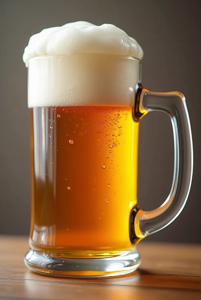 Beer mug filled with beer