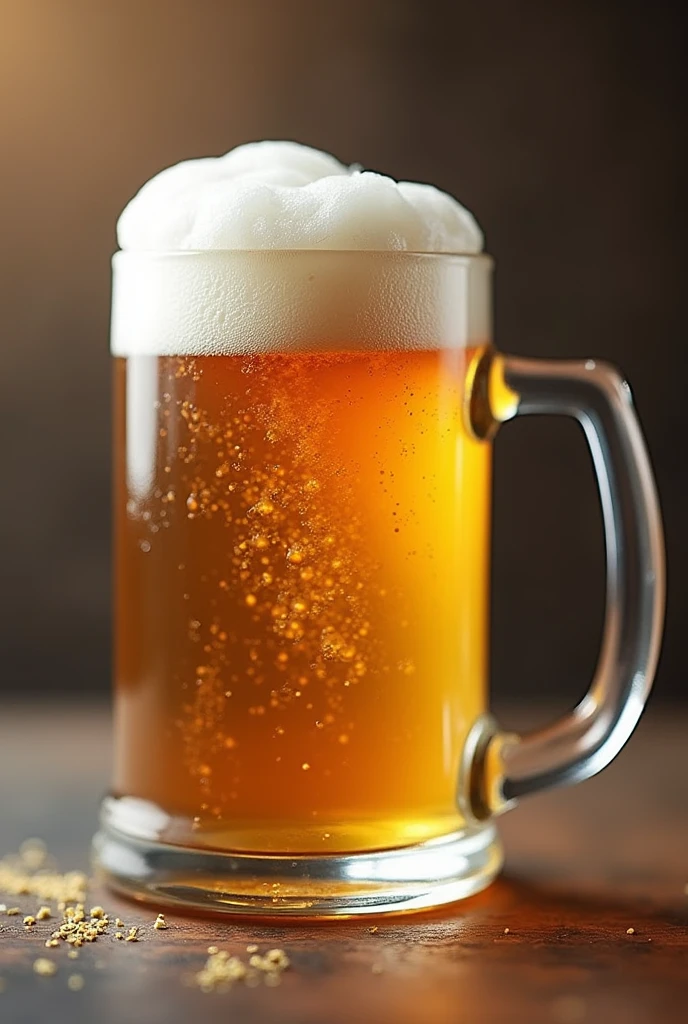 Beer mug filled with beer