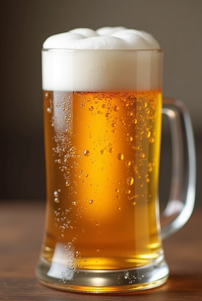 Beer mug filled with beer