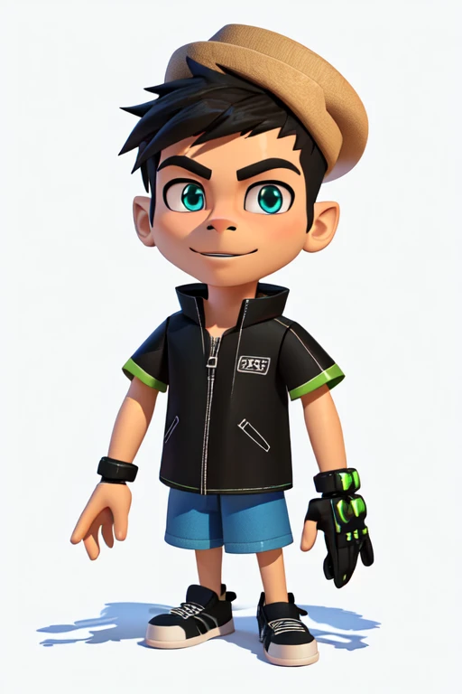 a close up of a toy of a boy with a hat on, cute cartoon character, cute 3 d render, 3 d character, 3d character, animation character, cute character, small character. unreal engine 5, 3 d character art, cartoon character, 3 d character render, 3d characters, 3 d render stylized, 3 d cartoon, 3d character realistic male amirhossein ajorloo ben 10 reboot style 