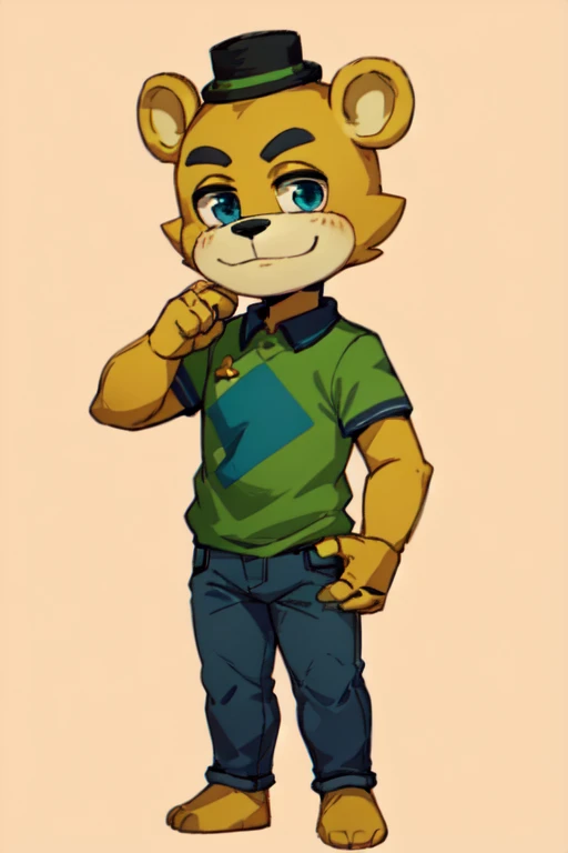 drawing of a boy with a green shirt and blue jeans, full body portrait of a short!, single character full body, !!full body portrait!!, official fanart, character full body portrait, full body character portrait, full body illustration, fullbody portrait, full body character, anime style character, charicature, casual pose, cute character, chibi art, high quality fanart male amirhossein ajorloo fnaf multi character style 