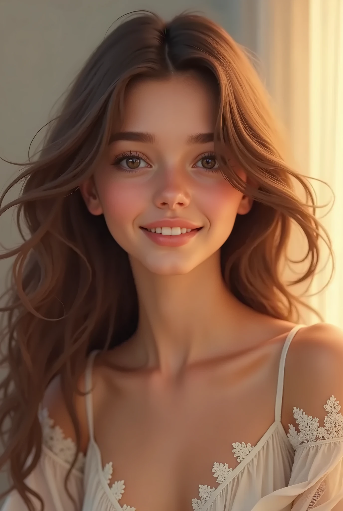 Pubic Hair,Nude, Naked, Full Body, Middle Breast,Beautiful Detailed Eyes, (Long Hair:1.2), (8k, Best Quality, Masterpiece:1.2), (Realistic, Photorealistic:1.37), Ultra Detailed, 1 Girl, Cute, Solo, (Blush), (Smile: 1.15), (Mouth Closed)