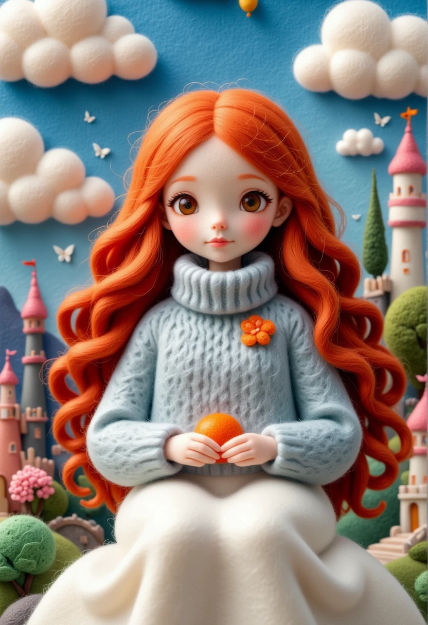 Close-up of a woman，She was wearing a sweater with a brooch, Zofia Stryjenska&#39;s ultra-detailed paintings, Featured on polycount, Simple Art, cute的详细插画, cute的十足目, cute, cute多彩迷人, cute又异想天开, polymer clay, Felt, Whimsical Fox, 异想天开又cute