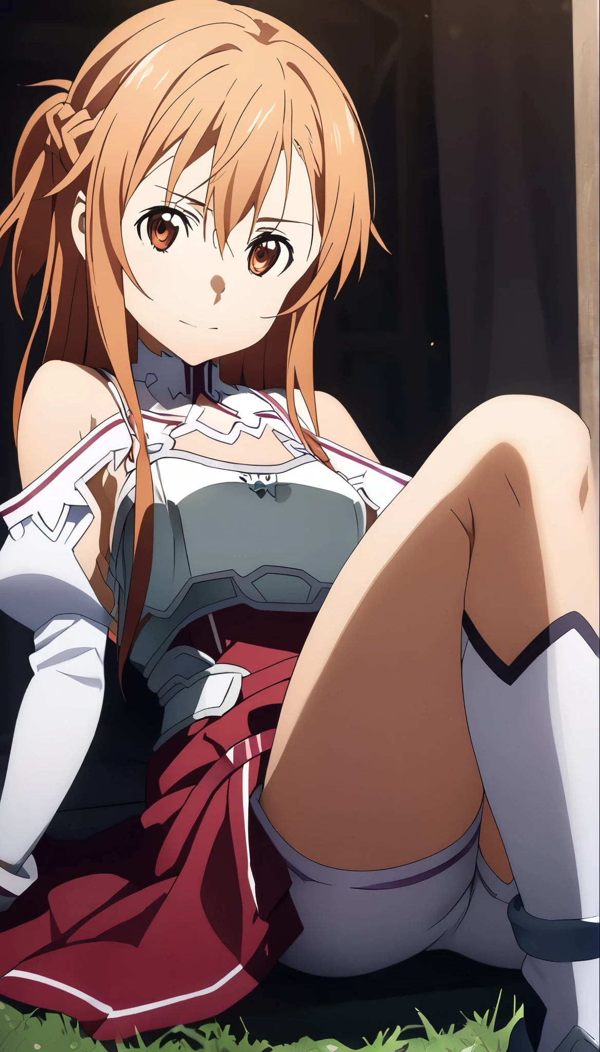 {{Asuna Yuuki(SAO)}}},official style,
One girl, alone,stage,Portraiture,View your viewers，((Cotton panties with crotch))，(((Skirt flip, I can see your pants)))，From below，Embarrassing，blush，