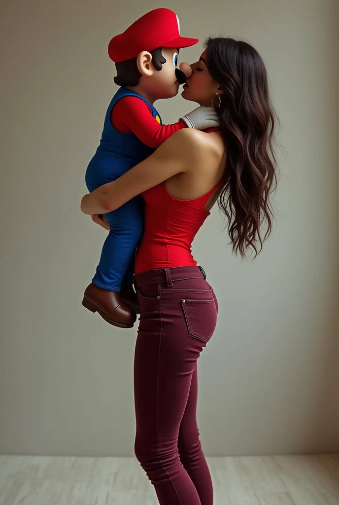 (highres,realistic:1.2),beautiful,cute busty mother and  son standing in a bedroom,bright and colorful,soft lighting, sexy couple