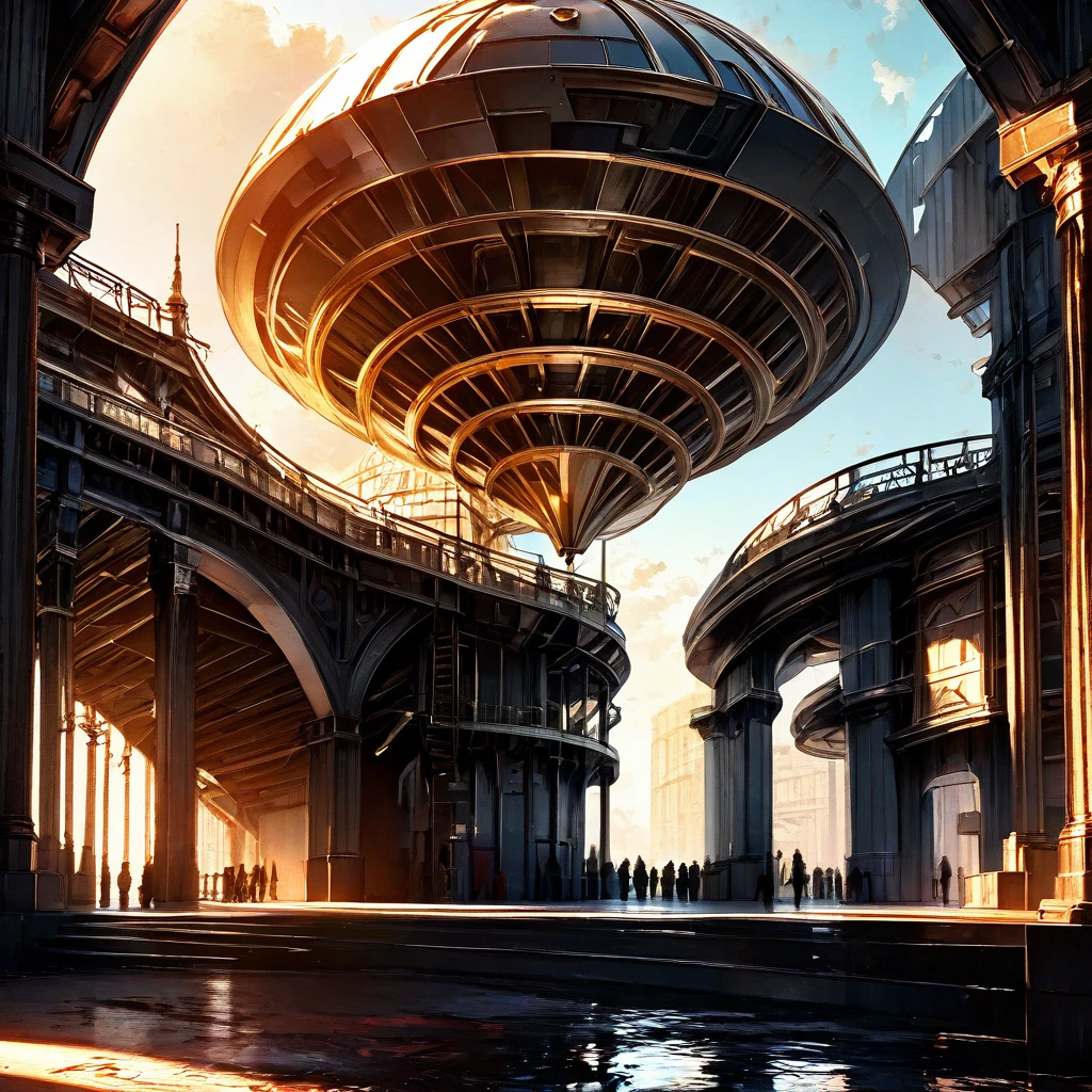 a detailed photo of an Ecovault, detailed architecture, industrial style, metallic materials, futuristic, intricate details, complex structure, reflective surfaces, dramatic shadows and lighting, high contrast, cinematic composition, photorealistic