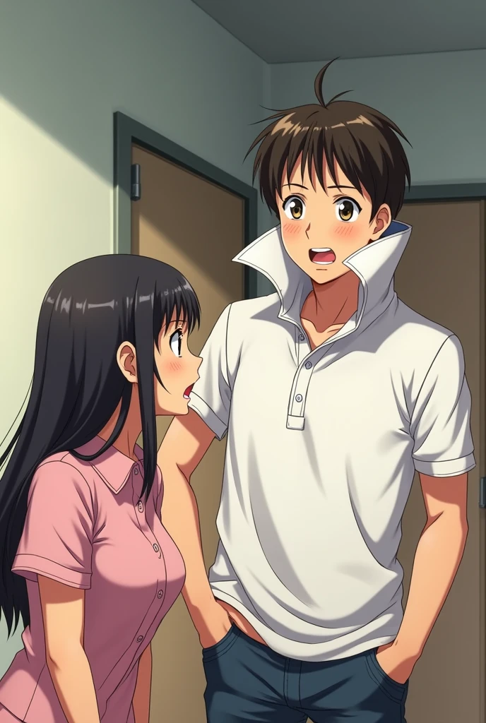 realistic pictures、anime style drawing、high resolution、detailed depiction of a person、detailed background、Precisely expressed limbs,young woman、masterpiece、Maorilan、black hair、beautiful blue eyes,by the classroom window,big breasts, she is completely naked、small areola、inverted nippleale teacher((male teacherと密着)),(male teacherと愛し合う),pubic hair、stick out your butt、male teacherが後ろからペニスを挿入、SEX、handjob、handjob,male teacherのペニス、male teacherの股間、male teacher