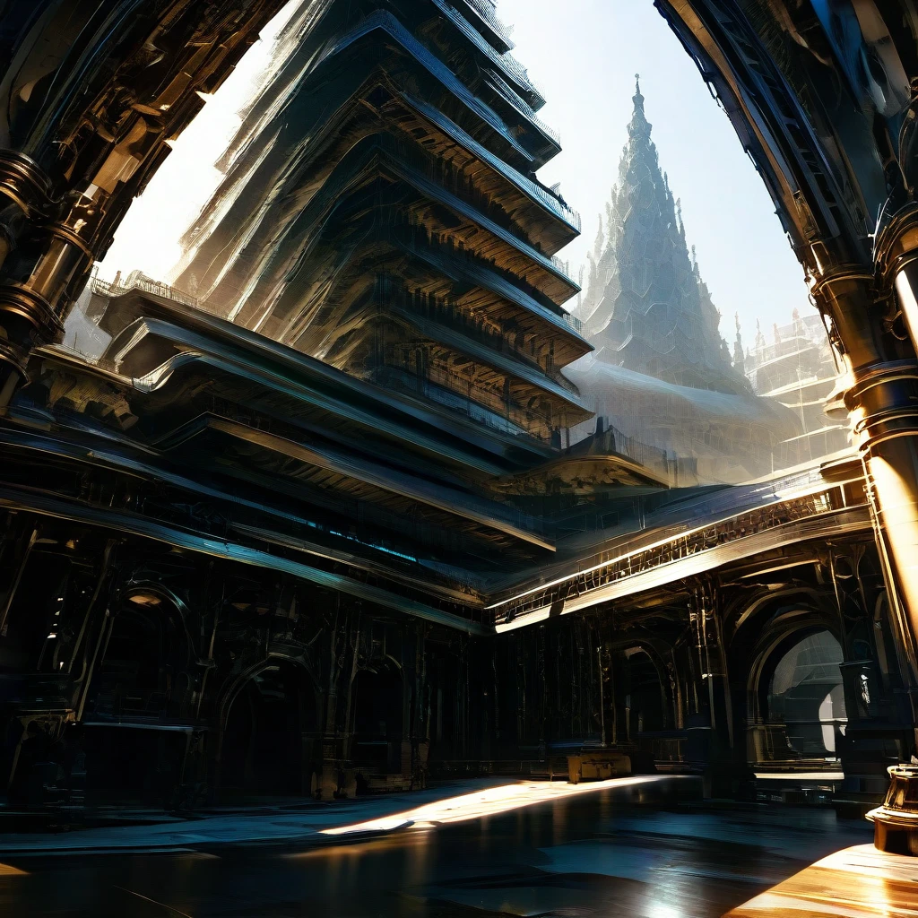 a detailed photo of an Ecovault, detailed architecture, industrial style, metallic materials, futuristic, intricate details, complex structure, reflective surfaces, dramatic shadows and lighting, high contrast, cinematic composition, photorealistic