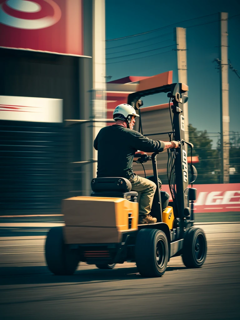 Forklift and old man
 , ( soft focus , Shallow focus , soft light) , tail slide blur , drift , cardrifting