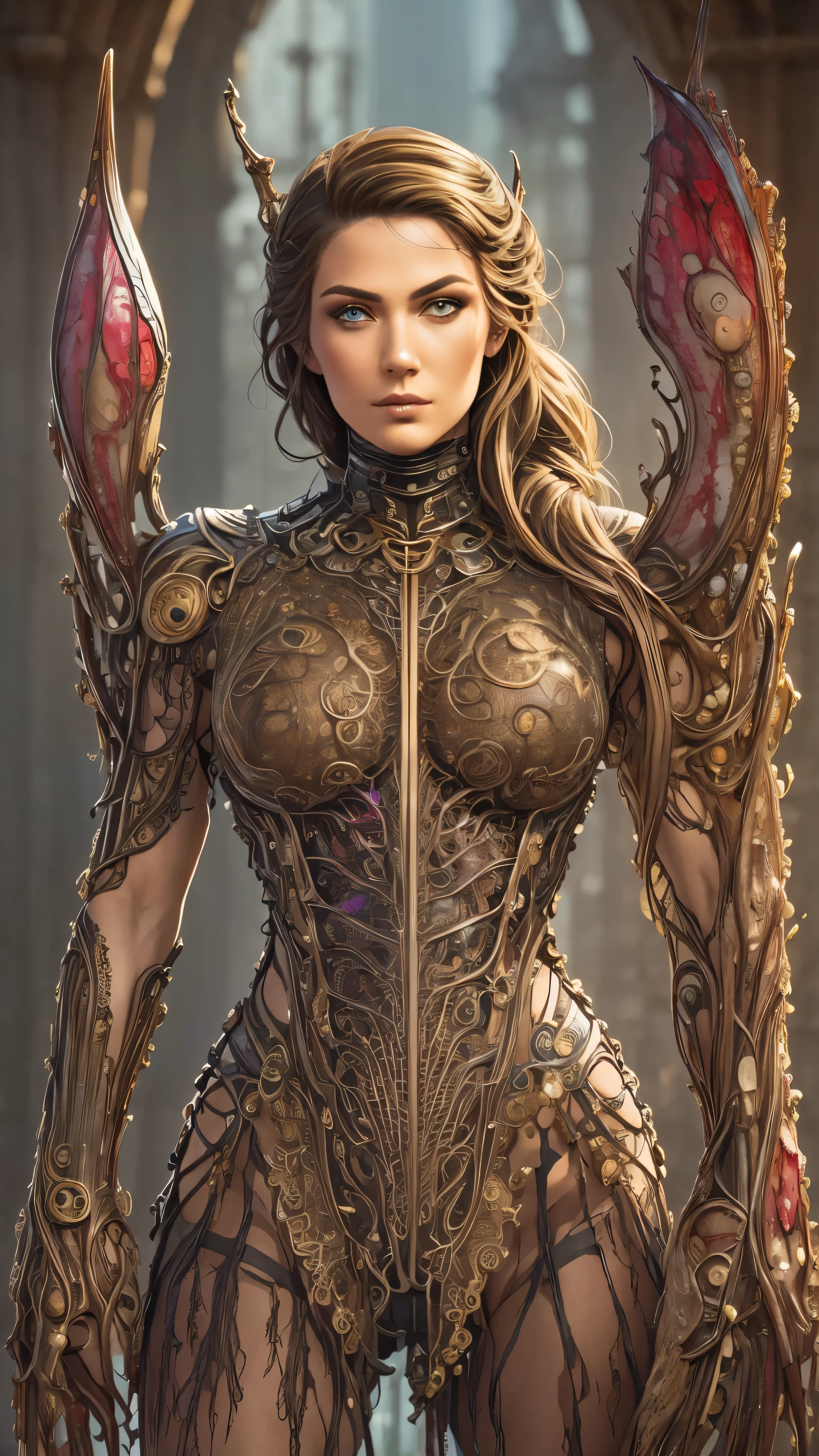 best quality, masterpiece, ultra high res, (photo realistic:1.4), arafed woman, standing, a blue butterfly with a yellow crown on its head, wayne barlowe concept art, insectoid, by Dugald Sutherland MacColl, inspired by Philippe Druillet, by Philippe Druillet, luminescence,highly detailed, she has iridescent membranes, by Roger Dean, mystical insects, wayne barlowe detailed, best quality, masterpiece, ultra high res, (photo realistic:1.4), arafed woman in a red dress with a headpiece on, by Alexander McQueen, alexander mcqueen haute couture, inspired by Alexander McQueen, red biomechanical dress, thierry mugler, avant garde fashion model, wearing louis vuitton armor, snake woman hybrid, avant garde supermodel, futuristic fashion, hot reptile humanoid woman, steven klein, snake human hybrid, wearing futuristic, wayne barlowe concept art, wayne - barlowe, wayne barlowe detailed, wide angle. wayne barlowe, wayne douglas barlowe, by Roger Dean, by Wayne Barlowe, style of wayne barlowe, inspired by Wayne Barlowe, wayne barlowe greg rutkowski