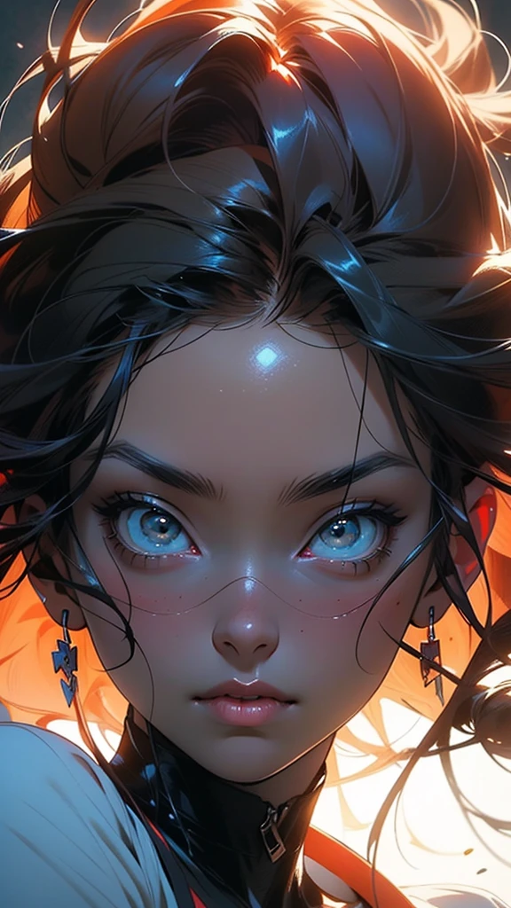 a beautiful detailed anime-style portrait of a young asian woman with long dark hair, highly detailed facial features, piercing eyes, elegant expression, photorealistic anime art style, marin kitagawa doujin art, produced by anime painter studio, masterpiece, 8k, ultra-detailed, realistic, sharp focus, vivid colors, physically-based rendering, studio lighting, professional anime style, range murata, art germ, elegant pose, beautiful anime woman