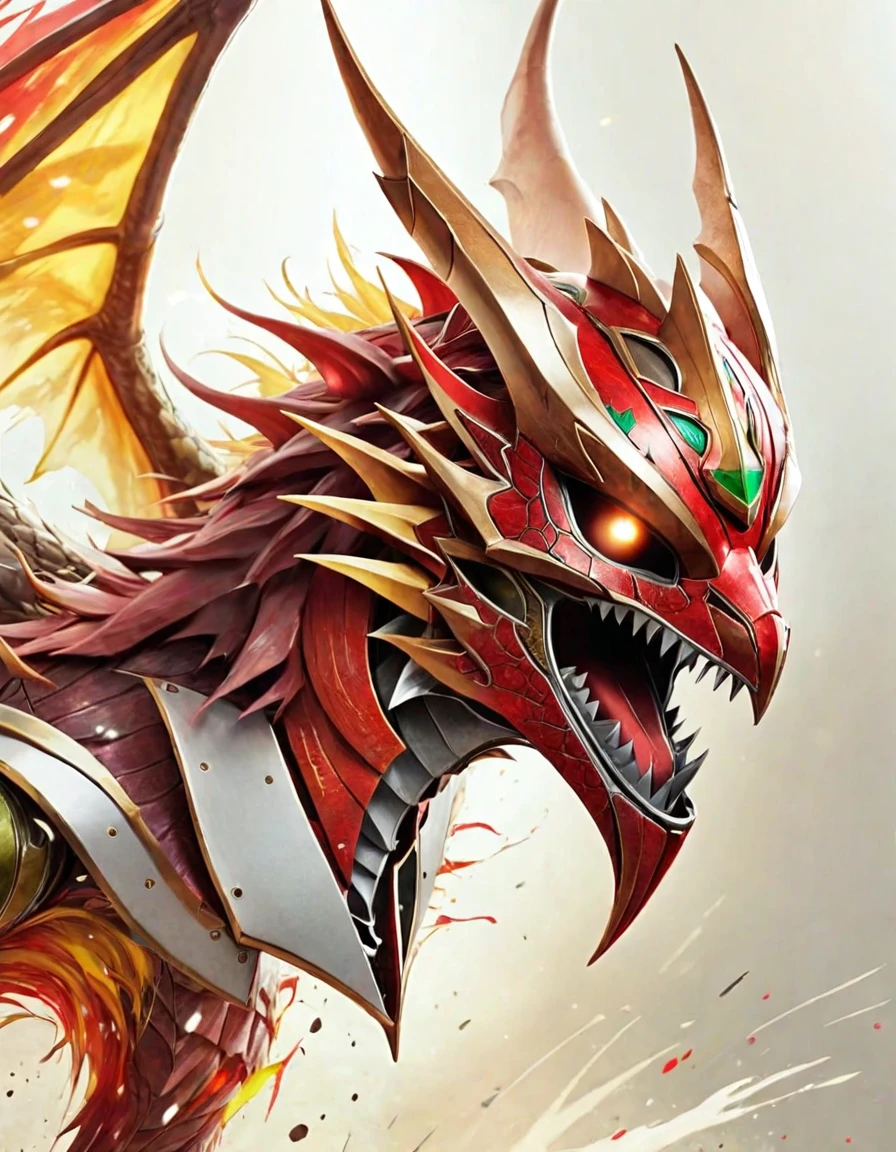 (Absurdres, high best quality image, high best quality and very detailed character, very detailed features, very detailed character, very detailed scene, upper body)
{{1character, evil, biomechanic humanoid reptilian, green scales, 3 orange eyes, laughing}}