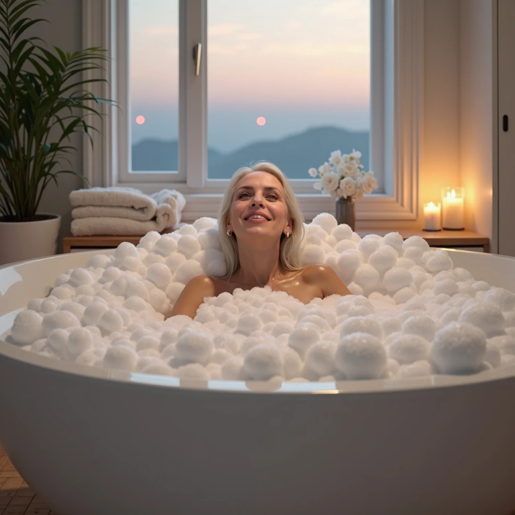 a beautiful ager in the bath