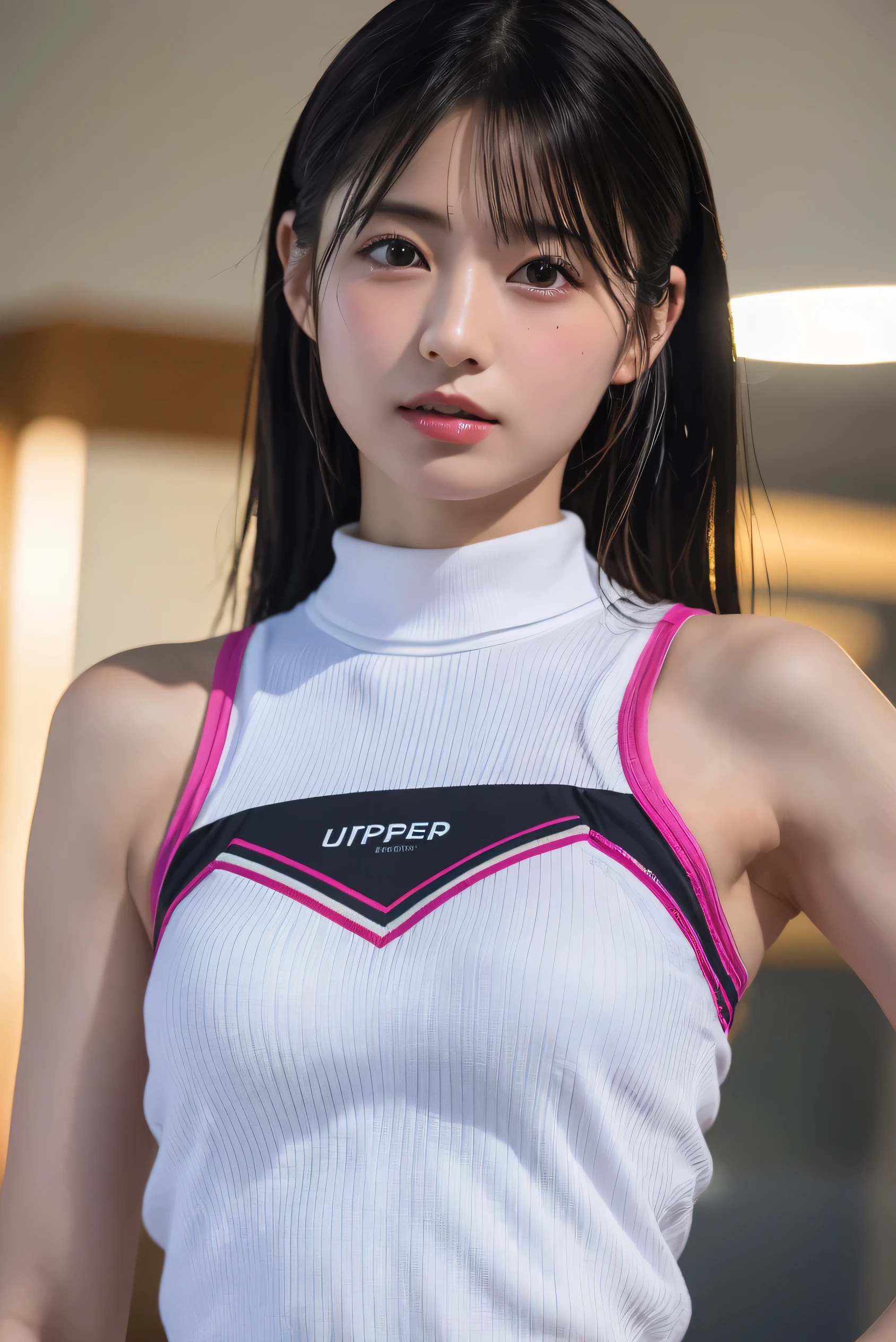 (8k、Raw photography、Highest quality、masterpiece:1.2),(Black Hair、Dark Eyes:1.9),(Plug Suit:1.7)、View your viewers,Front view,White skin,(:1.4)、(Tight waist:1.6)、(Clothes that accentuate the shape of the breasts:1.4)、(Big Breasts :1.6)、Slim figure、Ultra-high resolution,beautiful,beautiful fece,(One person、No background:1.9),whole bodyボディー,Japanese women,(reality的:1.37)、Photon Mapping,reality、(Baby-faced and cute: 1.4)、(Cute Smile: 1.8)、(Round face: 1.8)、Radio City、Physically Based Rendering、Depth of field rally background、photograph, (:1.8),(:1.6),whole body、Great quality