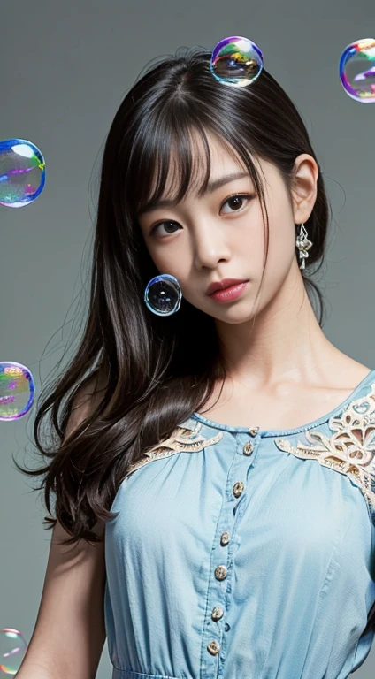 32K, Highest quality, masterpiece, Realistic, Very detailed, photograph, High resolution, 行photograph, High resolution, Confused, Smoother light, Official Art, Written boundary depth, Bright light, close, thin, Detailed face, anger, Beautiful details in the eyes, Korean 1 person, cute, Highest quality real texture skin, ,((multicolored hair colors:1.2)),(((Completely naked))),(((nsfw))),((Small breasts:1.2)) ,