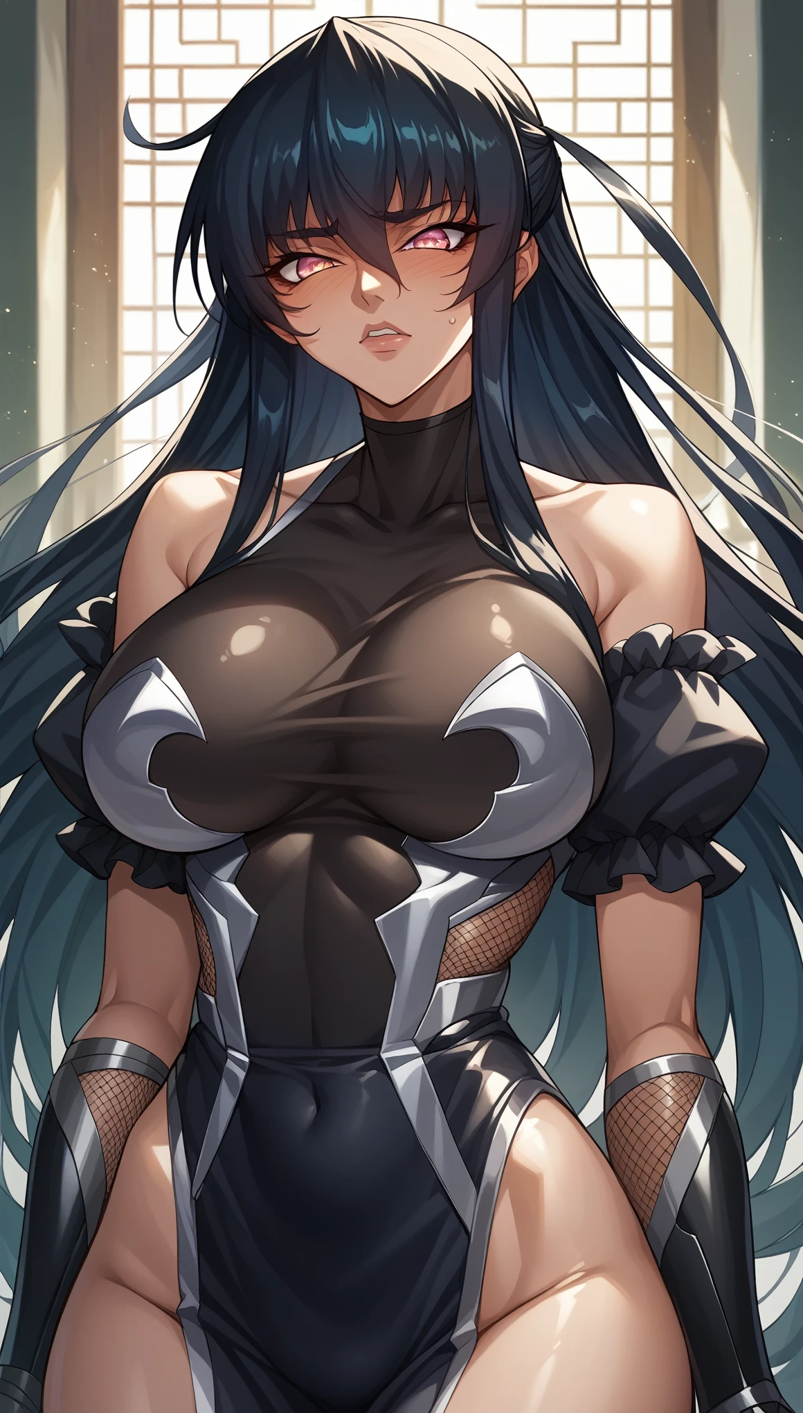 nsfw,(masterpiece:1.2, Highest quality,high resolution,Official image), One Woman, (Black see-through Taimanin suit), basement,Sleep on your back, Beautiful black hair, blue eyes, Spread your legs, Beautiful Skin, (Open chest:1.1),Big Breasts,Not fused,Complete individual,Beautiful overall balance,Beautiful and detailed vagina,She grabs a thick vibrator and puts it deep inside her vagina,Open the vagina with your fingers,Beautiful and detailed nudes,8k images,(Sweat,Love juice:1.3)(steam:1.1),(Ecstasy,orgasm,Ahegao,Squirting:1.3),Low - Angle,