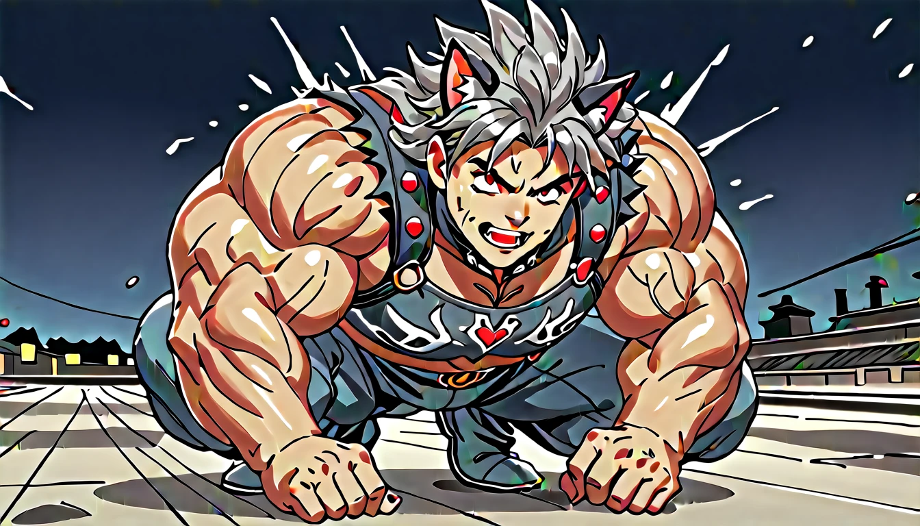 Toei animation style,(((Huge muscles))),Face the enemy,High definitionな顔,Hünkel,Handsome,good looking,((Huge penis,Anal Sex 1.7)),Crying face,Silver Hair,ejaculation,8k,High definition,Masterpiece,Detailed Description,Spike Hair,tall,Under eye paint,countless black tentacles,Sticking out tongue,Lean back,Spider Suit,ぺニスを揺らしながら,rape,Devilish wings,Cat ear,Partially torn armor,(((Black slime jumps into my solar plexus 1,8))),Open your mouth wide,Unfocused eyes，A huge black tear，Muscular penis,rape,Black light,Blood vessel,I was attacked by a black aura like an insubstantial mist.,A warm sigh,Orgy,Body-holding Ekiben-style sex,The devil takes over the body,大きくSticking out tongue,Touching the nipples,A Crowd of Demon Boys