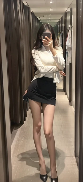 Skirt flip In front of the mirror