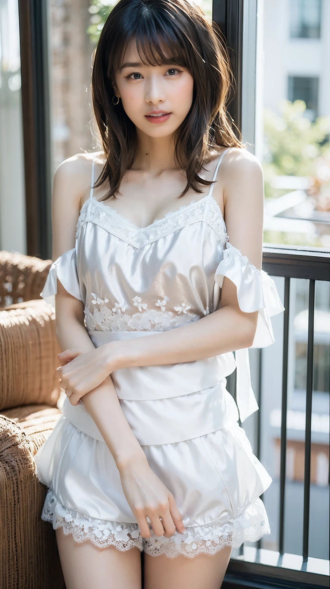 122
(a 20 yo woman,is standing), (A hyper-realistic), (high-level image quality), ((beautiful hairstyle 46)), ((short-hair:1.2)), (Gentle smile), (brest:1.1), (lipsticks), (florals), (Luxurious room), (Depth of field is deep), (Escher's mysterious paintings)