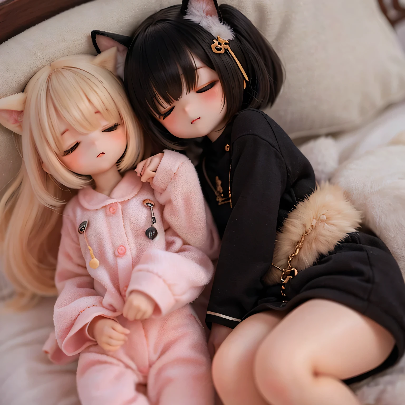 
Shiba Inu Girl Chibi Pajamas、Girls sleeping in bed