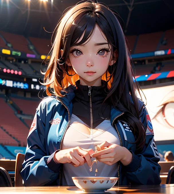 girl, Sweat, vapor, Medium Chest, shy, Great hands, Looking at the audience, Cute Smile