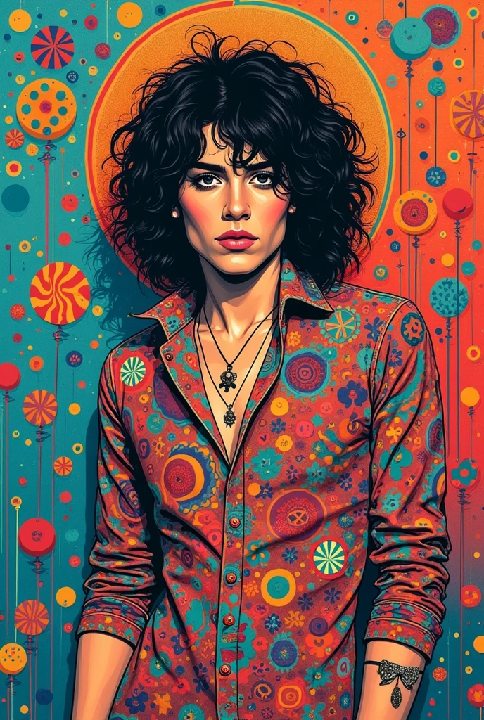 Poster,Jim Mahfood,ellen jewett, Very detailed, High Contrast,masterpiece, Stained Glass Background,,psychedelic,世界の創造魅惑的なpsychedelic, LSD Trip, colorful, Shine,holding a pack of cigarettes,Christ