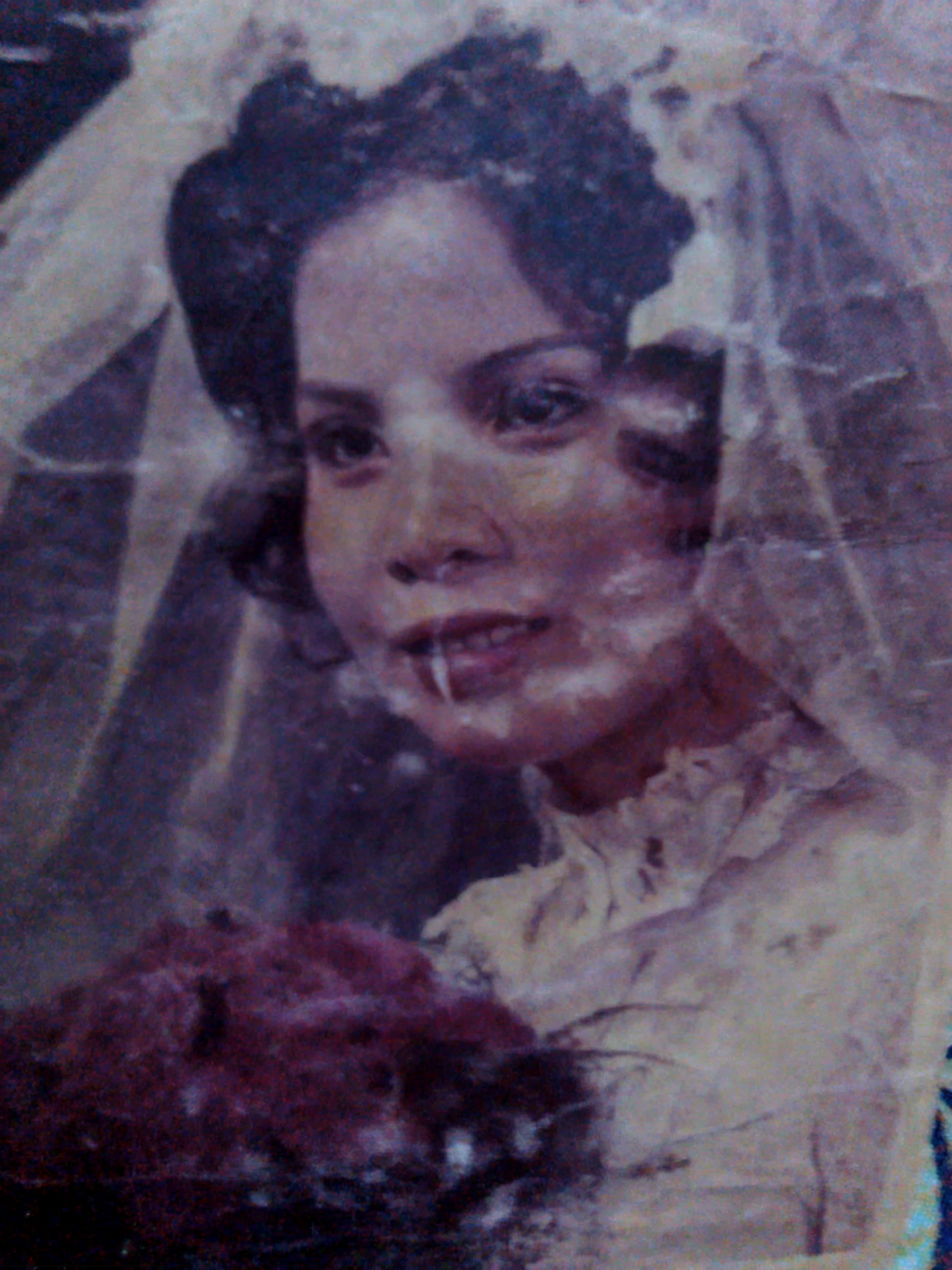 Salma Hayek as Singer, dressed as bride for Song "Hijab is beautiful", vhs effect, (poster:1.6), poster on wall, nostalgia, movie poster, portrait, (close up:0.5)
(skin texture), intricately detailed, fine details, hyperdetailed, raytracing, subsurface scattering, diffused soft lighting, shallow depth of field, by (Oliver Wetter)