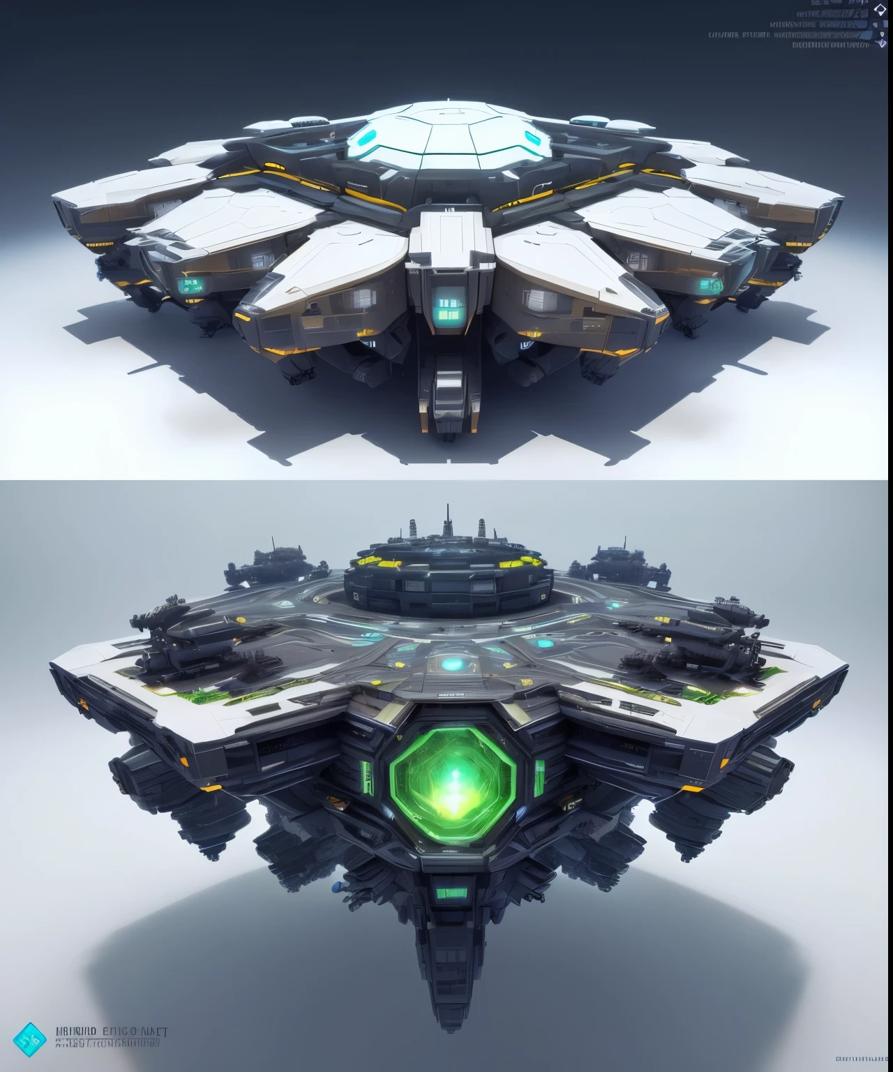 asset sheet, sprite sheet, top-down game, real time strategy game asset, white background, game asset, a large circular structure with a lot of windows, sci-fi building. isometric view, futuristic outpost building, ultra detailed concept art, highly detailed concept art, detailed digital concept art, 3 d render of a scifi spaceport, futuristic base, sci-fi highly detailed, futuristic space station, artstation hq”, scifi base, hexagonal planetary space base