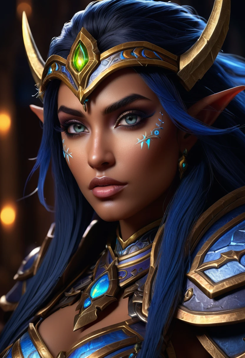 A dranei paladin of the World of Warcraft universe,highly detailed,beautiful detailed eyes,beautiful detailed lips,extremely detailed face and skin,longeyelashes,detailed armor,detailed weapon,detailed environment,dramatic lighting,cinematic angle,epic scale,dramatic colors,fantasy art,digital painting,octane render,unreal engine,4k,8k,highres,masterpiece:1.2,ultra-detailed,realistic,photorealistic:1.37,HDR,UHD,studio lighting,ultra-fine painting,sharp focus,physically-based rendering,extreme detail description,professional,vivid colors,bokeh