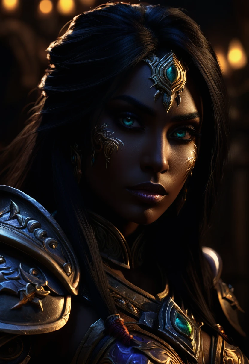 A dranei paladin of the World of Warcraft universe,highly detailed,beautiful detailed eyes,beautiful detailed lips,extremely detailed face and skin,longeyelashes,detailed armor,detailed weapon,detailed environment,dramatic lighting,cinematic angle,epic scale,dramatic colors,fantasy art,digital painting,octane render,unreal engine,4k,8k,highres,masterpiece:1.2,ultra-detailed,realistic,photorealistic:1.37,HDR,UHD,studio lighting,ultra-fine painting,sharp focus,physically-based rendering,extreme detail description,professional,vivid colors,bokeh