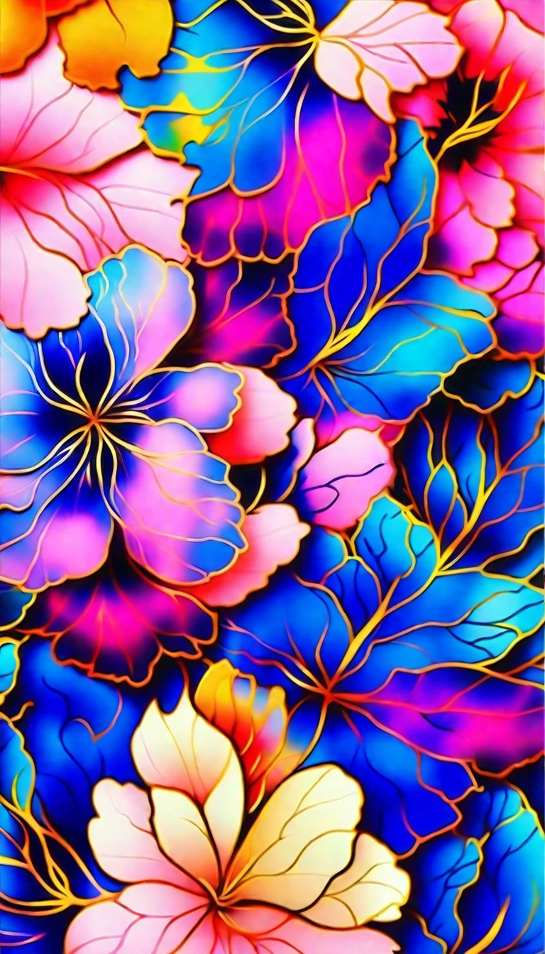 a close up of a colorful background with many different colored flowers, magical colorful flowers, beautiful iphone wallpaper, blue and pink colors, fantasy flowers and leaves, beautiful aesthetic, with beautiful colors, alcohol ink art, beautiful colors, pink and blue colors, beautiful vibrant colors, beautiful colorful, stunning colors, soft vibrant colors, strong and vibrant colors, vibrant cool colors