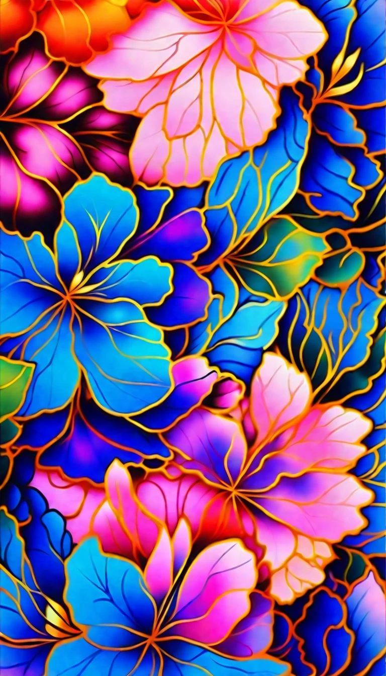 a close up of a colorful background with many different colored flowers, magical colorful flowers, beautiful iphone wallpaper, blue and pink colors, fantasy flowers and leaves, beautiful aesthetic, with beautiful colors, alcohol ink art, beautiful colors, pink and blue colors, beautiful vibrant colors, beautiful colorful, stunning colors, soft vibrant colors, strong and vibrant colors, vibrant cool colors