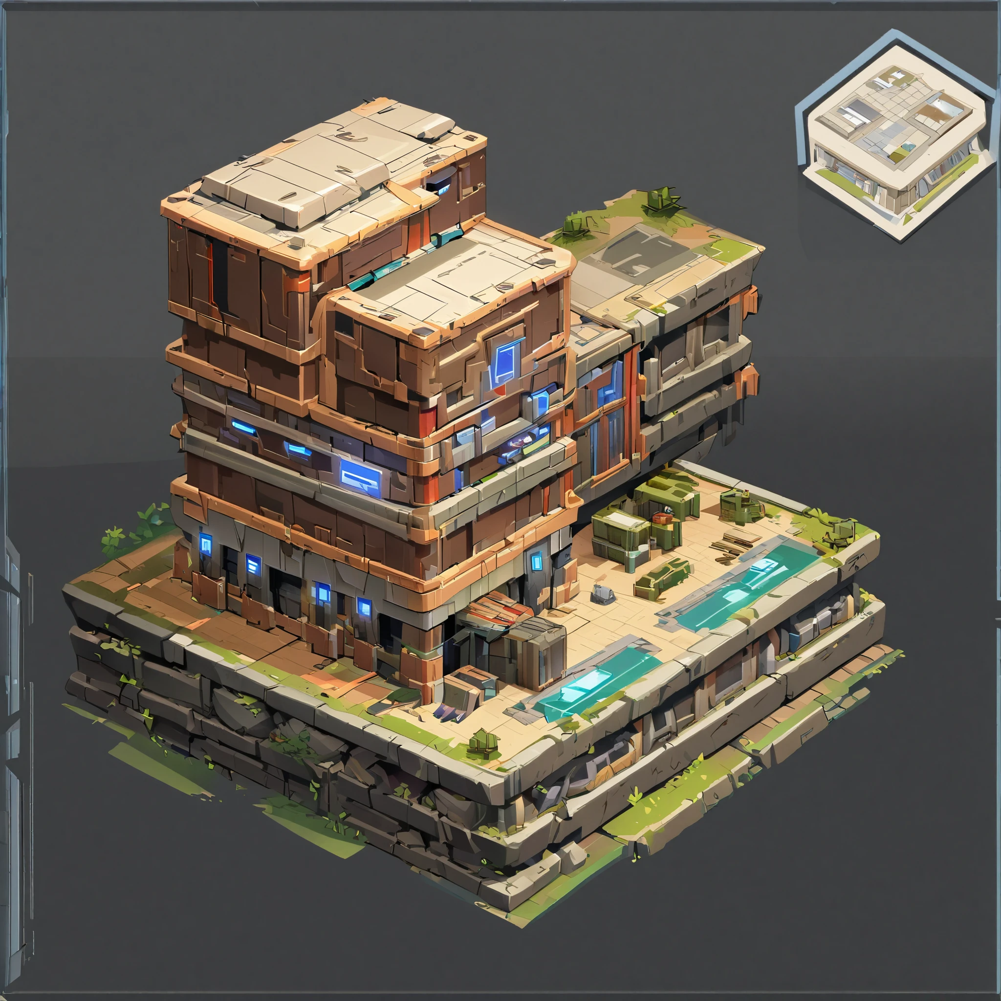 GAME ASSET, topdown-ISOMETRIC, futuristic Barracks. real time strategy game asset with white background borders, not cut, do not cut. white background. isometric, real time strategy game asset, white background, game asset, a large rectangular structure, highly detailed, ultra detailed concept art, highly detailed concept art