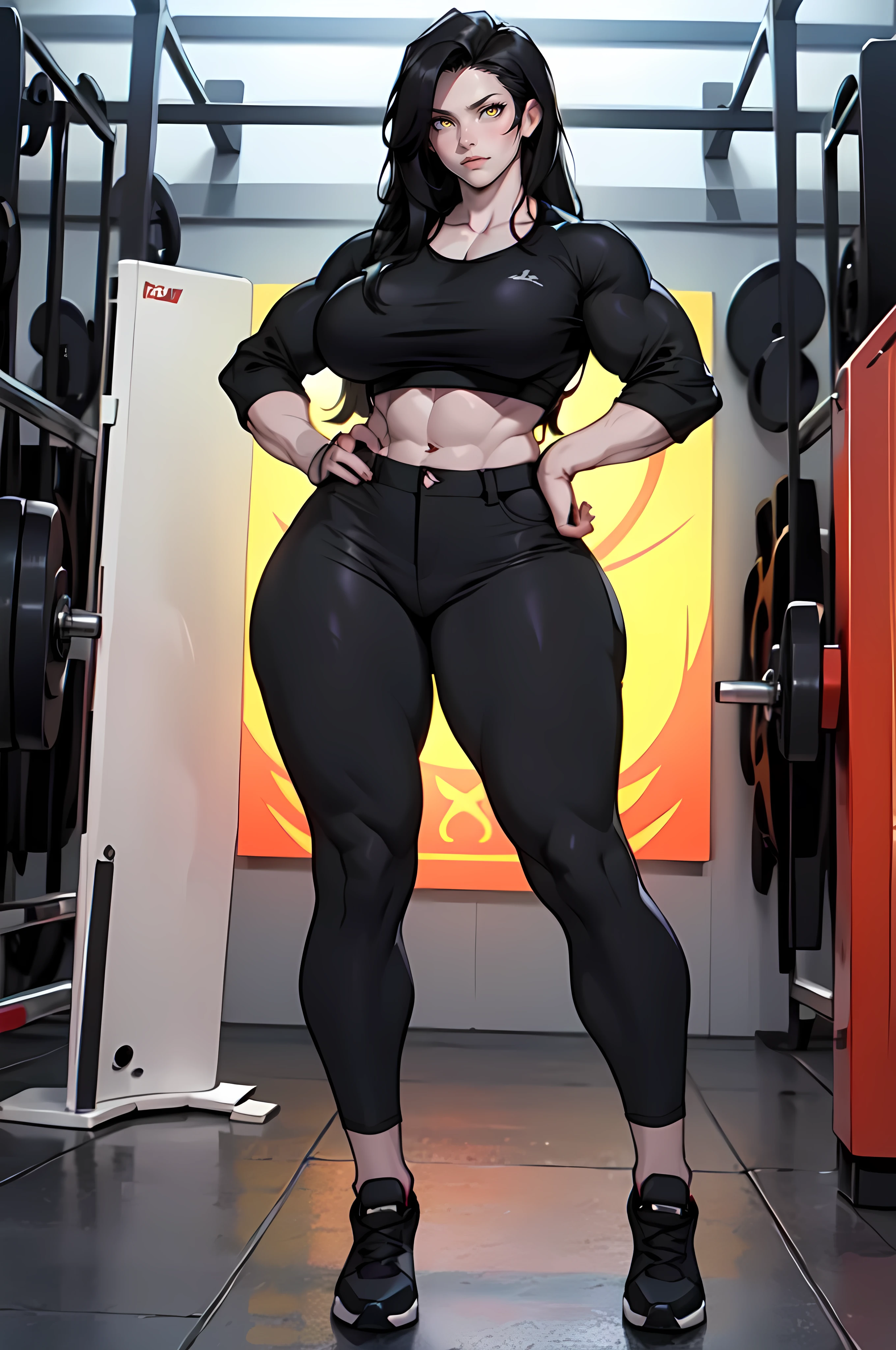 tmasterpiece，the detail，The best lighting，office backdrop，perspire，（Full body like:1.1），Holding a collar in his hand，Burly woman，sitting in the couch，Exaggerated large muscles，blackstockings，Pointed-toe heels，Beautiful and charming woman face， 1female，Thin waist，Very broad shoulders, Strong and powerful arms，Stout deltoid muscles，large biceps，Big triceps，Strong and powerful leg muscles，thick leg，thick calf，Very long legs