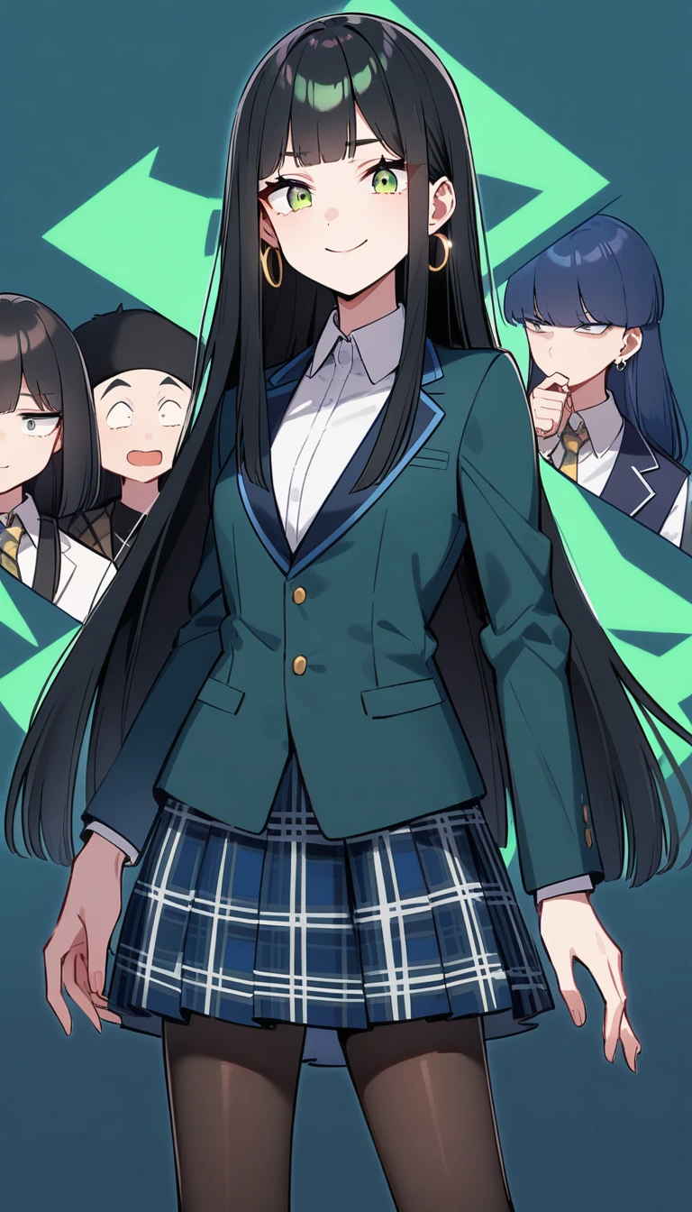 Minakata Hizuru, wearing default outfit, default hair, black hair, wearing suits, farting, massive fart, yellow smoke, fart from ass, blush