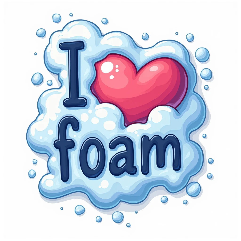 Vector t-shirt graphic for printing, with the text "I Love Foam", vector illustration of Foam, bubbles.

dynamic movement, full body, photorealistic, Professional, perfect composition, intricate details, ultra-detailed