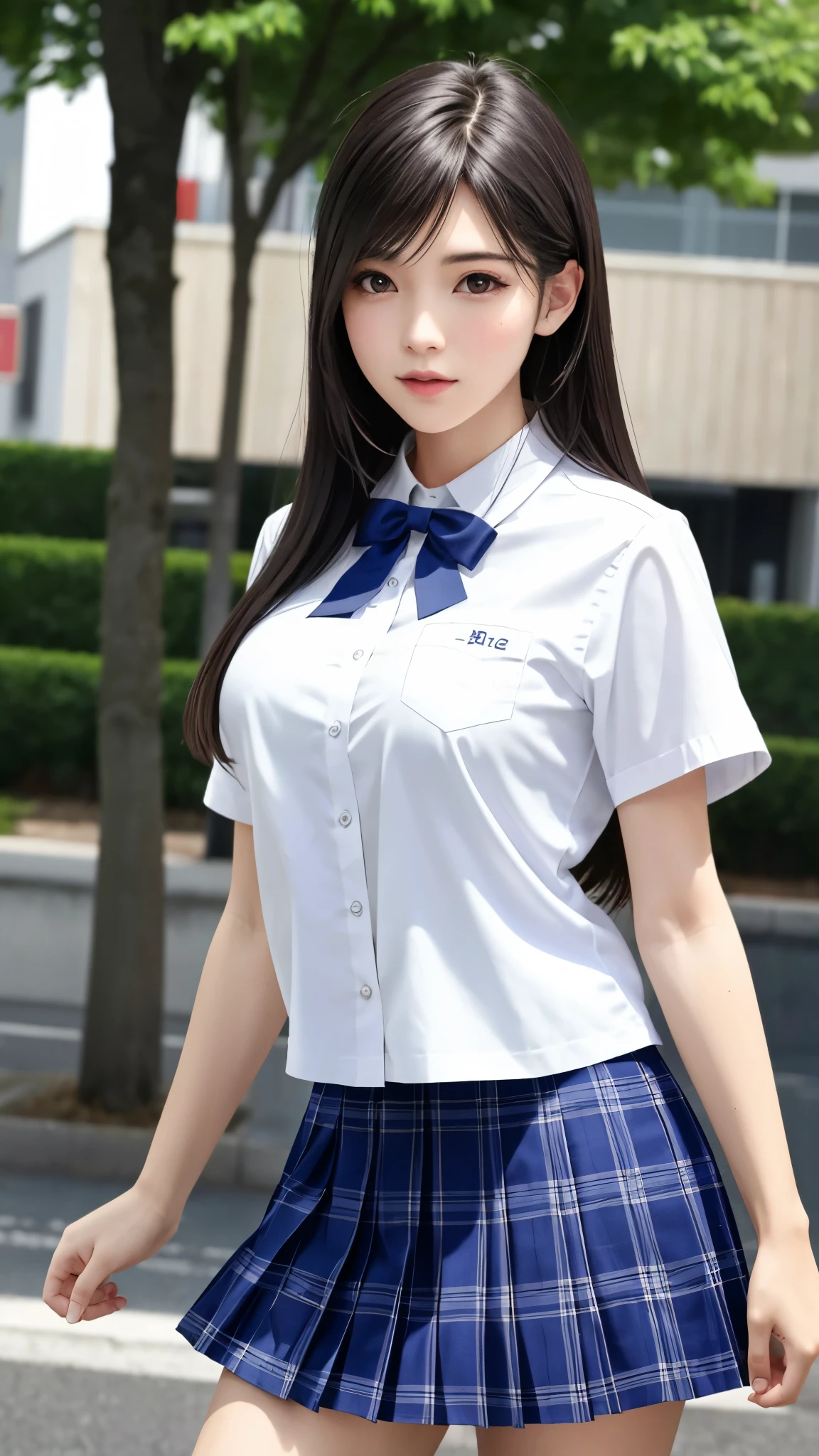 ((Ultra-high resolution)),8K,、Small breasts, , Twin tails,  Red mini skirt, Navy blue tie、White shirt、Small cleavage 2:1,Idol Sculpture, Wet, smile、Pink wall、sexy、slender、Shapely small breasts、I can see your thighs、