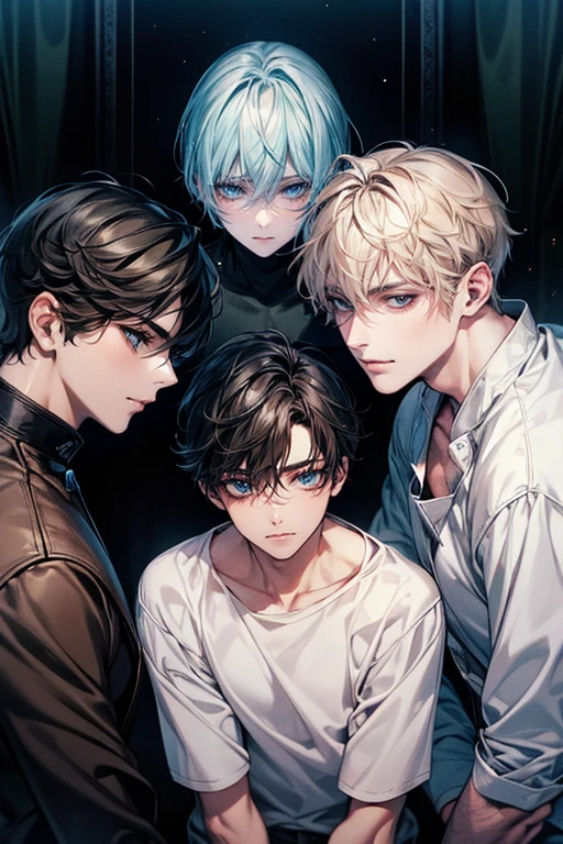 (Masterpiece, High Quality, 2boys, 1girl, NTR, Netorare, Cuck, Cuckold, Cheating, Cucking),
((Shiny skin for all three)), (nfsw, 8K Wallpaper, High resolution), Perfect Anatomy, Cinematic lighting, Physically-based rendering, Award-winning,
(Three individuals: 1 girl and 2 boys in a complex relationship), (Two boys sharing a jealousy towards the other boy and the girl: 1.5), (One girl caught between two loving yet possessive boys: 1.5),
(Boy 1 with short, messy hair and intense gaze, Boy