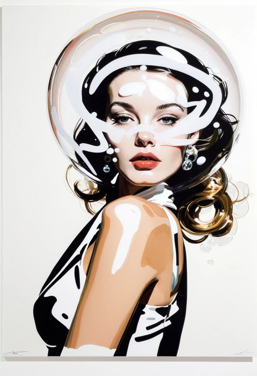 Pretty white blonde girl gangbang missionary, blue eyes, long French tip nails, crying eyes, skinny waist, small , bubble butt, big black dicks, creampie, cum on stomach, cum on face, (art inspired in Bill Sienkiewicz). oil painting)