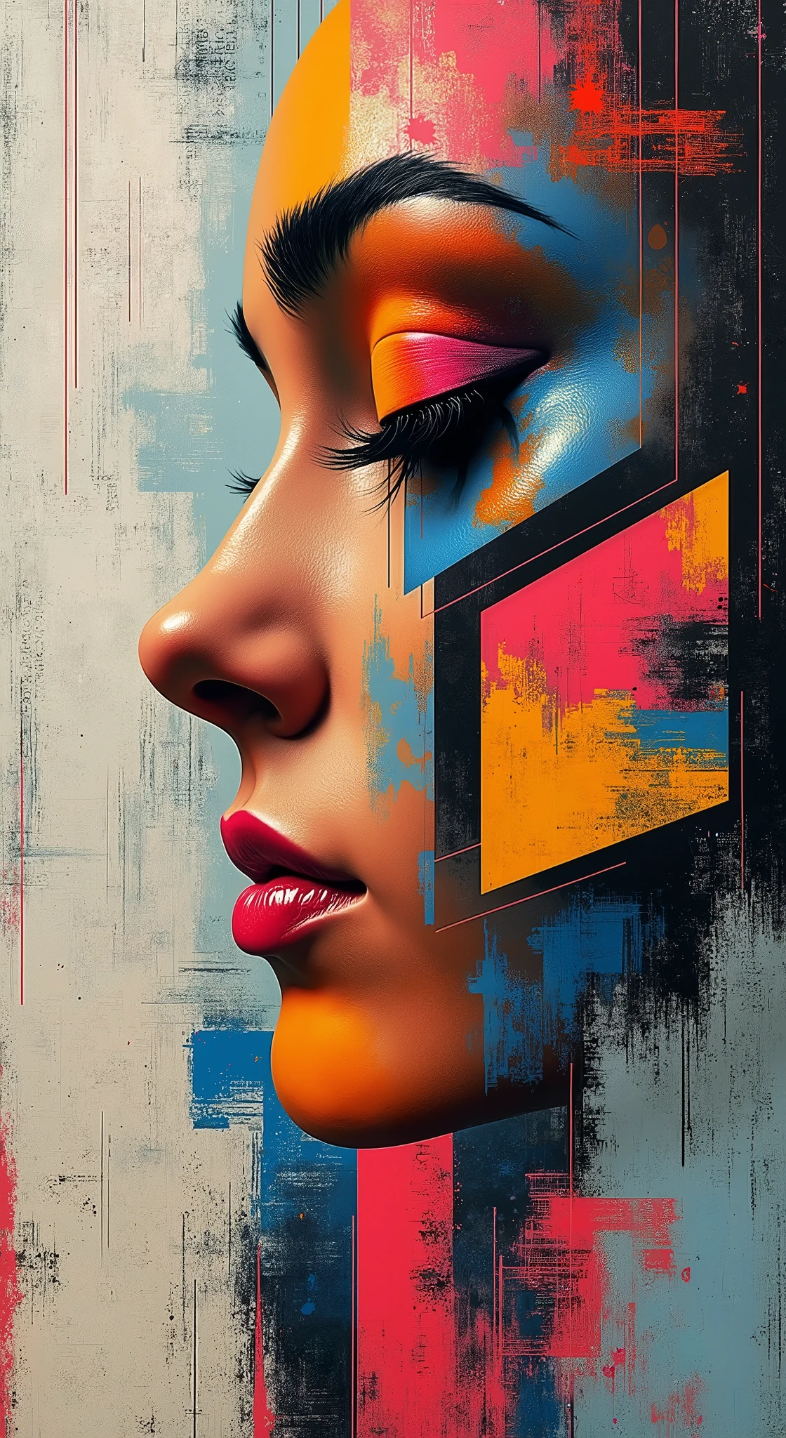 Generate an abstract image with contrasting colours and is aesthetic, trending on Pinterest 