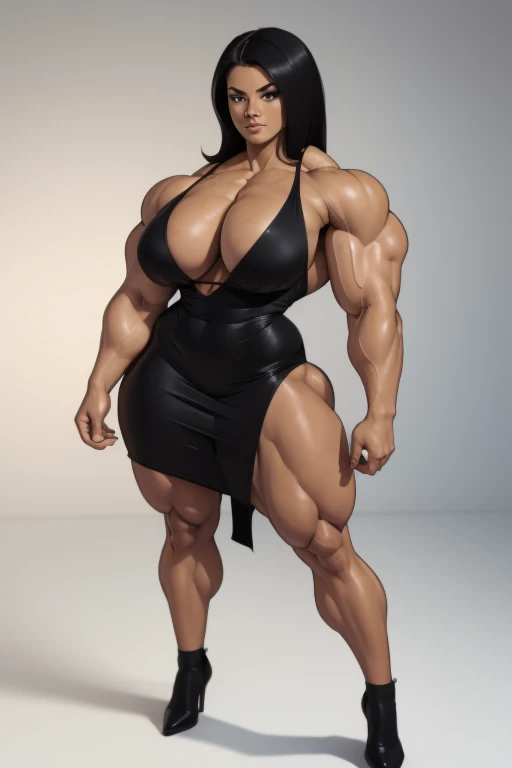 (((only one woman on picture,))) fullbody view, flat graphic style, sketchy simplified picture, flat minimalistic style, 20 yo tall woman, extremely attractive, straight black hair, stylish glittering minidress, perfect sixpack abs, strong well defined muscle, ultra massive female bodybuilder, perfect and flawless musculature, great muscle definition, very muscular buff