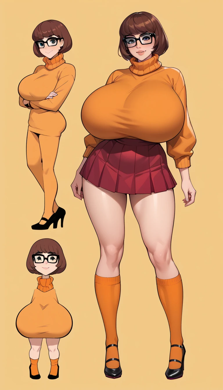 1 woman, wife, 33yo, (bright reddish orange hair), Short hair, (bob cut), blunt bangs, sharp eyes,slanted eyes,slit pupils, (Large white pupils), small breasts, Black eyes, erect nipples,(Micro Bikini), (bashful), girl trembling with sexual climax, arms up