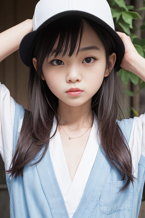 (masterpiece, highest quality:1.4), award-winning portraits, 8K, 85mm, alone, beautiful face, delicate girl, violaces, gardenia, grace, Sophisticated, cute, teen, looking at the viewer, 15 years old, Raw photo, disorganized, HDR, sharp focus, background bokeh、(((flat 、thin and delicate body、A childish atmosphere、basement)))、Her shiny semi-long hair is tied up、swaying hair、Mole on the left cheek、large, round, dark blue eyes、full body、random pose、Junior idol、Nogizaka Idol、mole under eye、sexy、naked