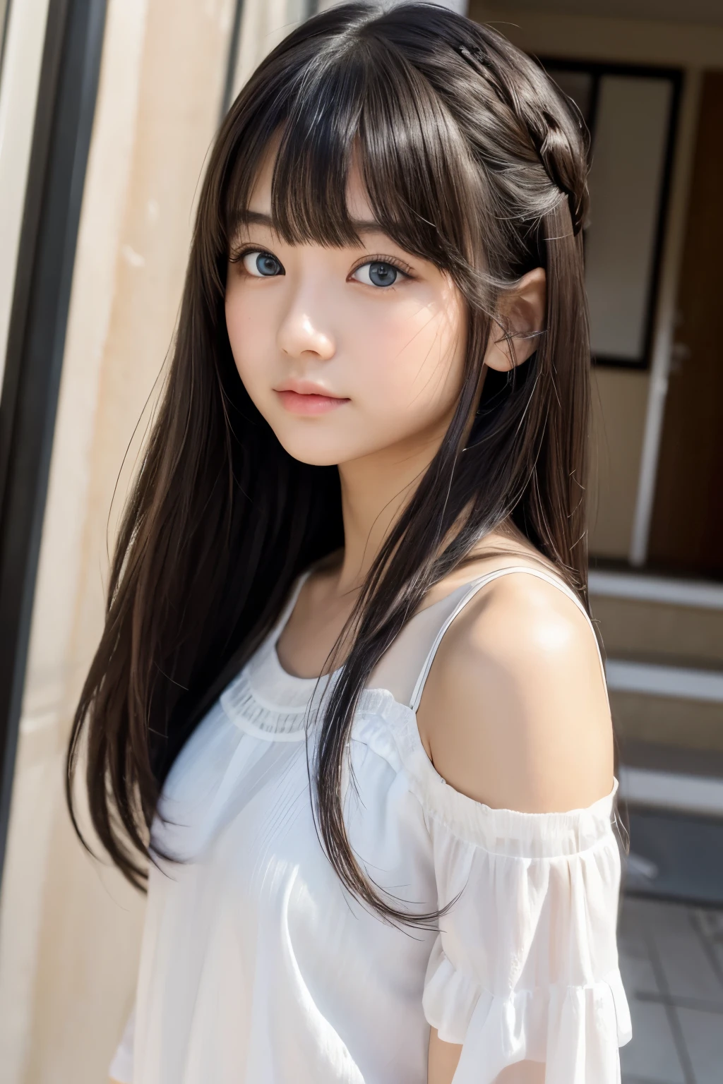 (masterpiece, Best Quality:1.2), 8k,Best Quality,masterpiece,Very detailed, High resolution, Very detailed, Best Qualityの写真,Teen,Age 15,High school girl,Idol,beautiful girl, (とてもcute日本の***),straightヘア, straight, With bangs, Black Hair,cute, cute, cute日本人女性, Very delicate and beautiful face, Big Eyes, Wide eyes, Looking at this, one&#39;s home, indoor,Sitting,On the bed, mini skirt,(thigh),Perfect bare legs,Delicate legs,Perfect Proportions,Sexy,I can see your chest,((Japan uniform)),((スクールユニフォーム mini skirt)),(tie),Black socks,Crouch down,(She lifted her skirt to reveal her white panties.),The crotch is visible,Show me your panties,I can see panties,Slender thighs seen from the front,Fair-skinned girl, kind,Junior high school students,Winter clothes,Long sleeve, Loungewear, cute恋人, 18 years old, Adorable, Realistic student, 美しいJunior high school students, Big Eyes, 美しいHigh school girl, Selfie, Personal photo shoot,Selfieの角度,Women&#39;s Room,Natural soft light,Idol, はにかむHigh school girl（Hmmmm）,She smiles happily at me, Watching the audience,Natural Hair