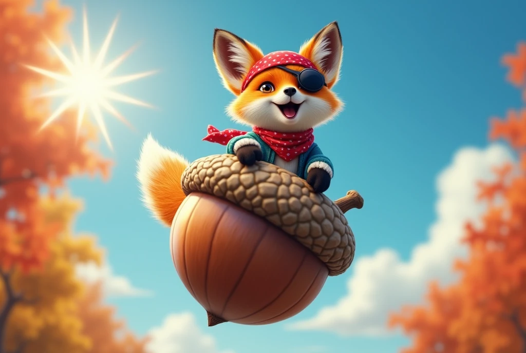 Cute little star fox, in a peachy galaxy