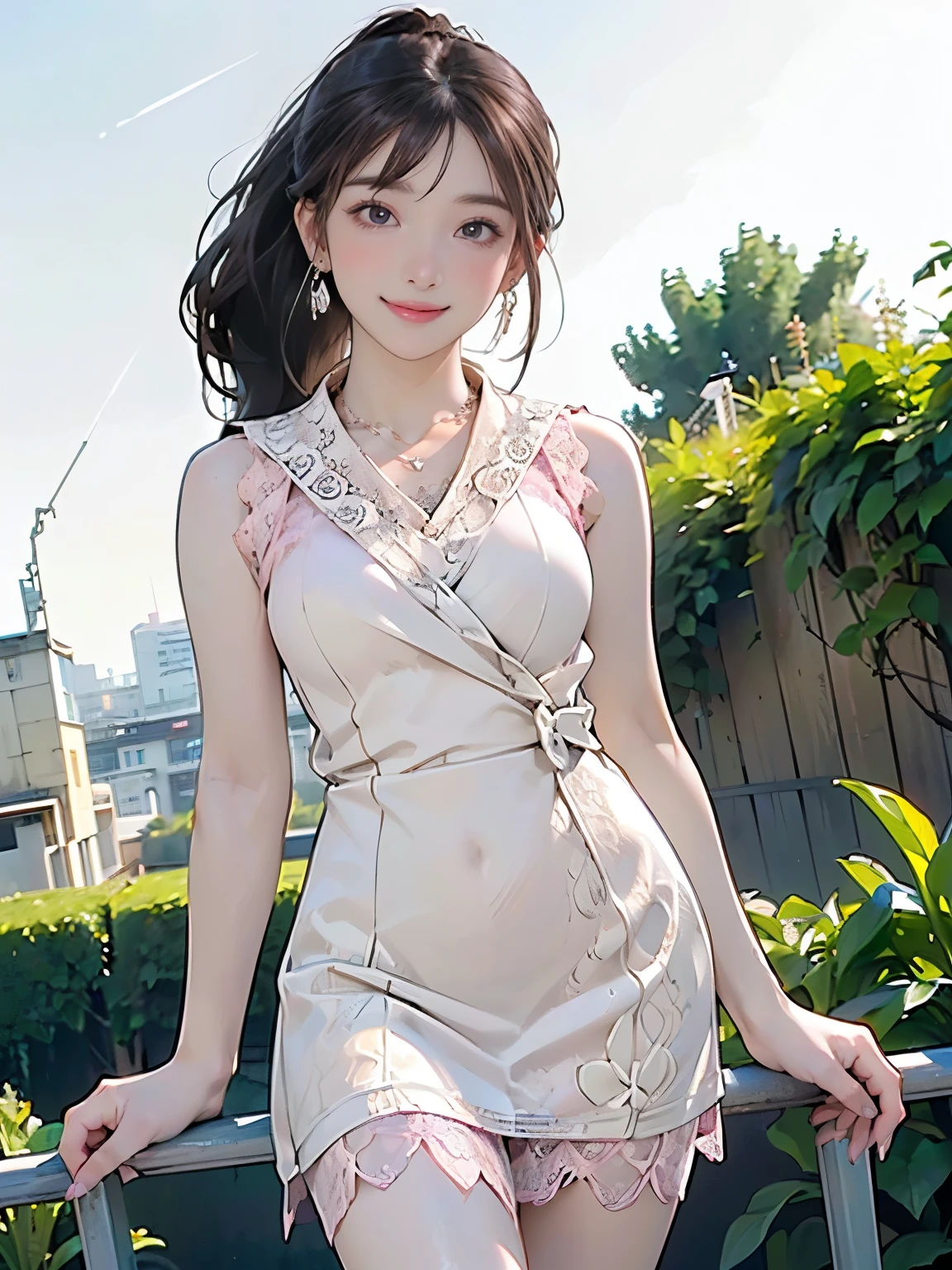 (masterpiece, 4k ,ultra detailed:1.2),(beautiful face:1.2),(anime:1.2),illustration,(solo:1.2),(looking at viewer:1.4),portrait,(supermodel:1.3),(red and yellow school uniform:1.3),(white mesh hair),13yo,(simple choker:1.1),(yellow panties),(string,abs,smartphone,child,small breasts,petite:1.1),(sfw,nipple,flat chest,un dress,:1.4),(from below),(full body:1.2),(flower hair ornament),(multi view:1.3)