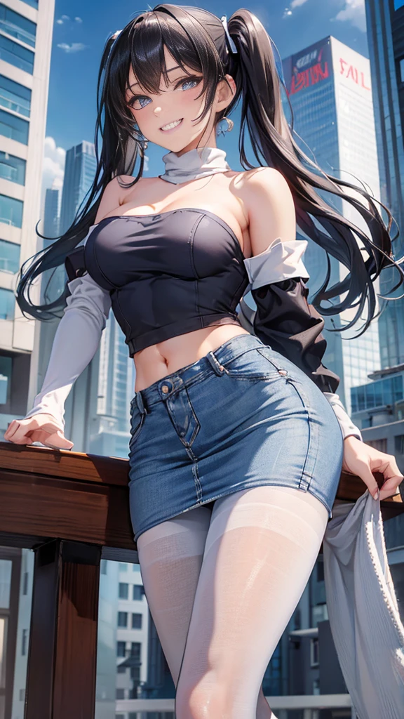 best quality,1girl,((big breasts:1.5)),((((loli,10 years old,,little girl:1.3)))),curvy,orgasm,blush,blue eyes,black hair,long hair,((two side up:1.1)),((white tank top,black skirt,mini skirt,lift skirt,upskirt,white panties,black thighhighs:1.1)),((walking1.3)),see through,classroom