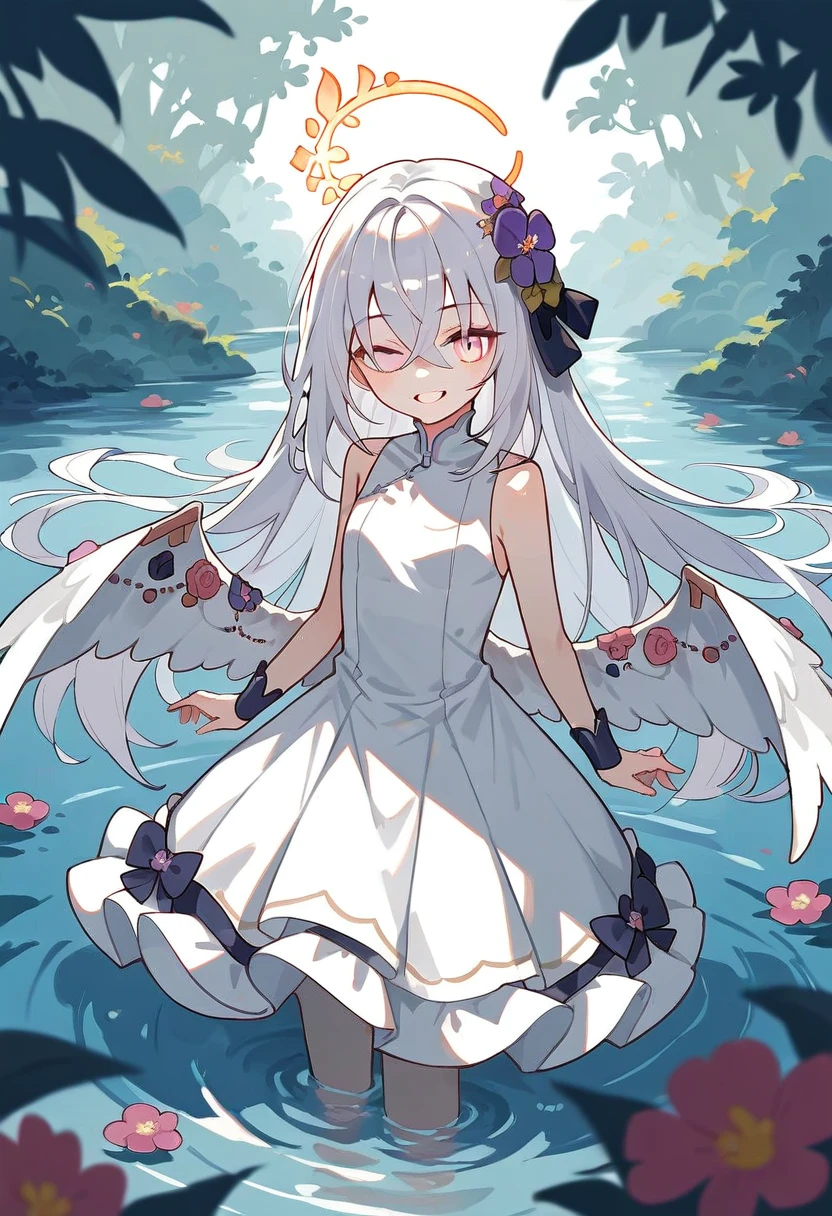 Shady theme，（Blood on the flowers：1.33）,[thorns：flowers of various colors：0.4]，
（身体上盛开flowers of various colors：1.3）
（Thorns entangled body：1.3，Blooming colorful flowers：1.3），（Limbs pulled by thorns：1.366），
1 girl，solo，（Nun&#39;s Clothes：1.3），white hair，（The chest is moderate+Perfect body：1.3），
（Blood on the legs：1.1），
（sad+tears）：1.3），
（detail light），（extremely delicate and beautiful），Volumetric light，best shade，film lighting，flash，depth of field，dynamic poses，[nsfw:0.88]，Oily skin，Idol，thorns
（（White flowers、Green Flower、Orange Blossom、Purple Flower、blueflower）：1.366）
[（sfw）：：1]，[Delicate fingers and hands：0.55]：：0.85]，
Full body image，Dynamic perspective，